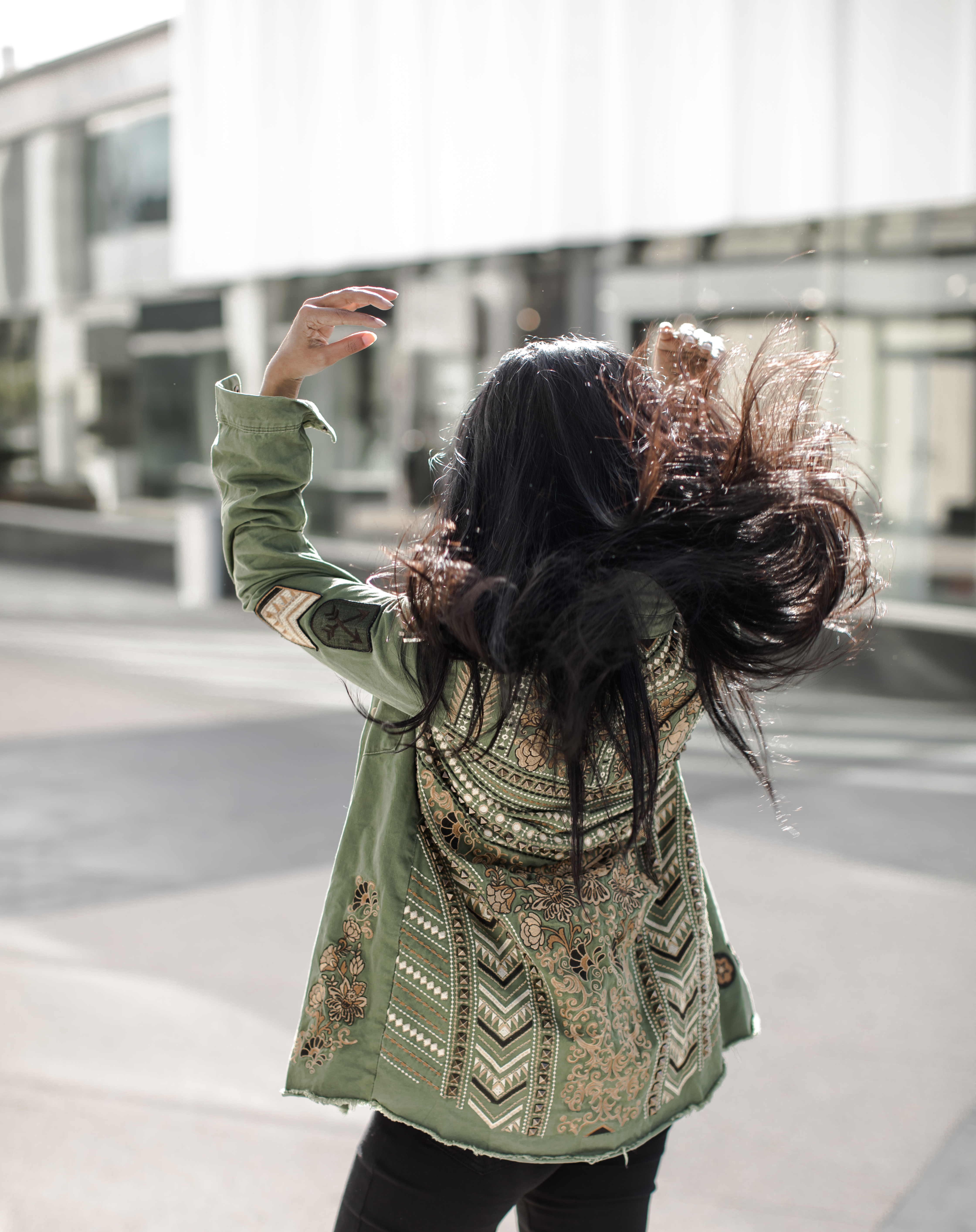 Embellished khaki deals jacket