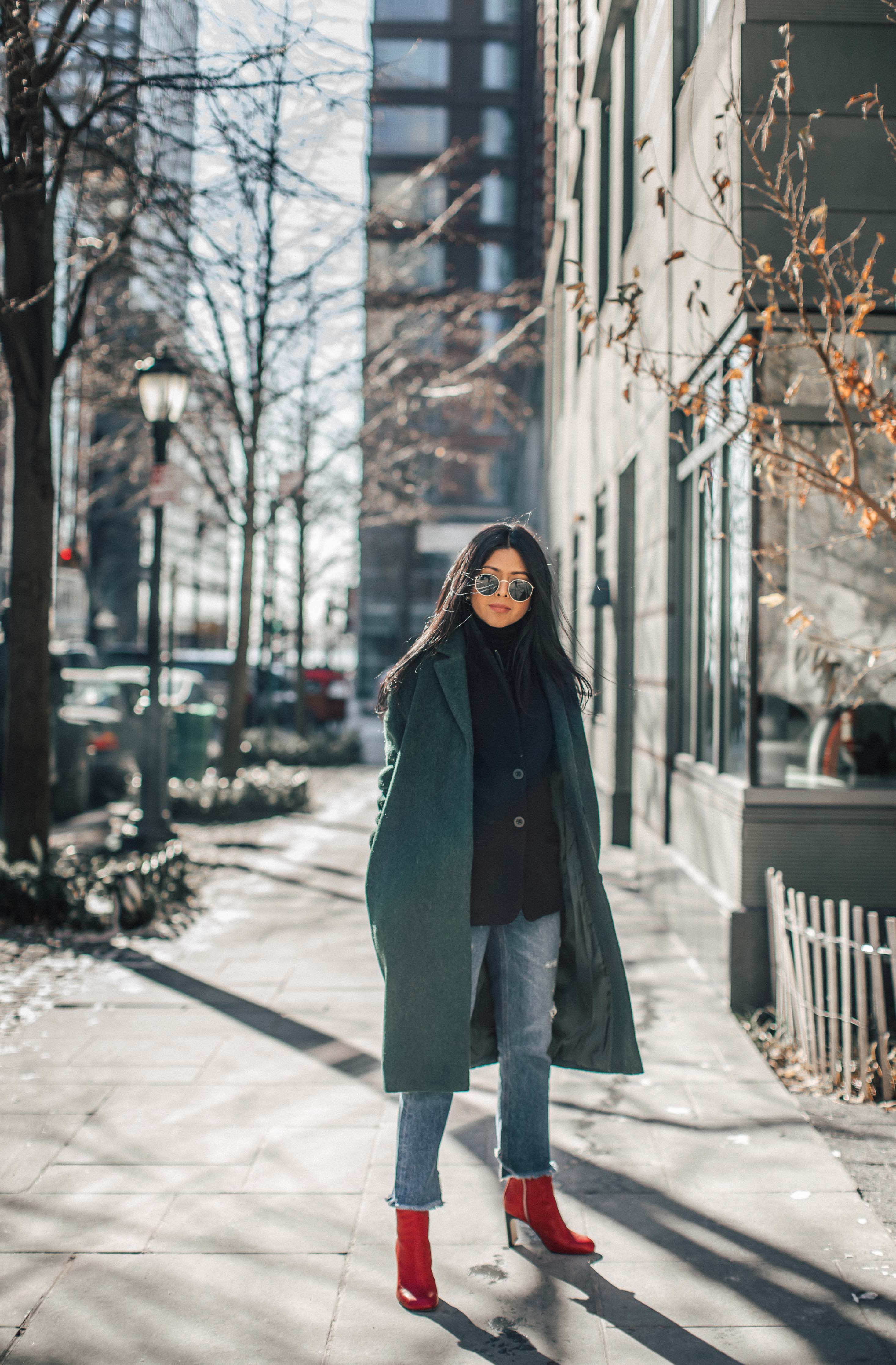 RED ANKLE BOOTS FOR WINTER