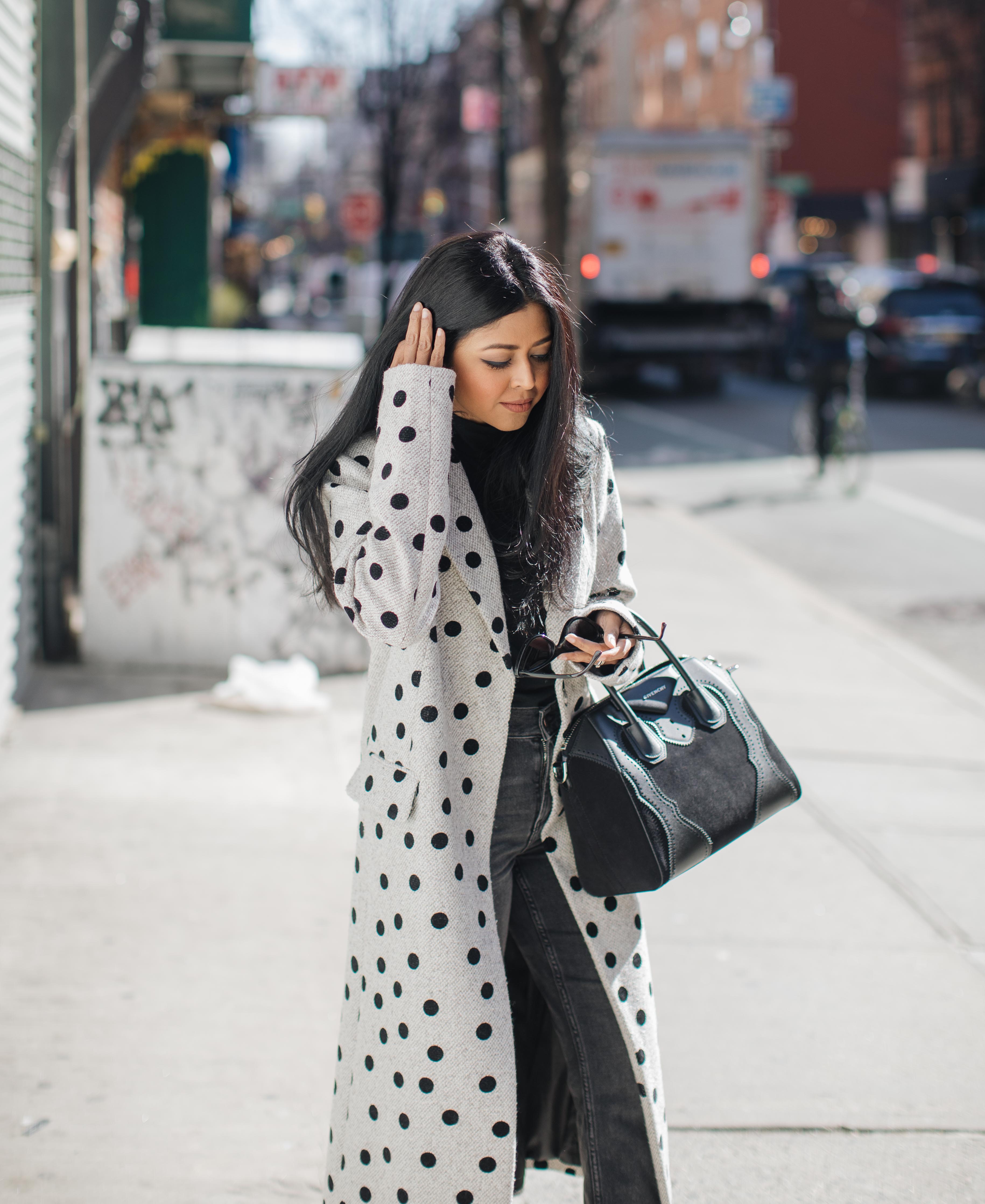 Sheryl Luke Walk In Wonderland wearing the Polka Dot Coat trend