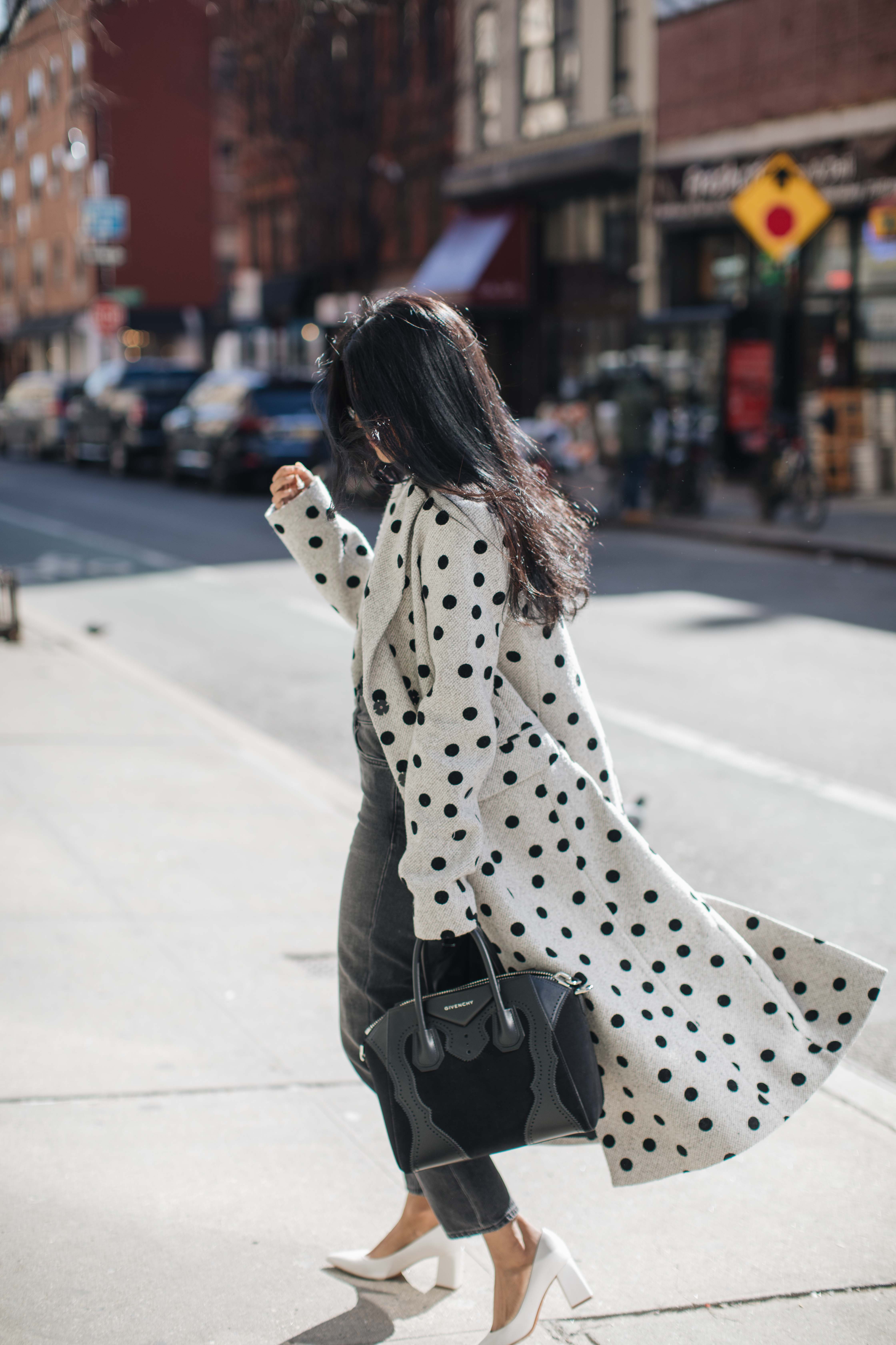 Sheryl Luke Walk In Wonderland wearing the Polka Dot Coat trend