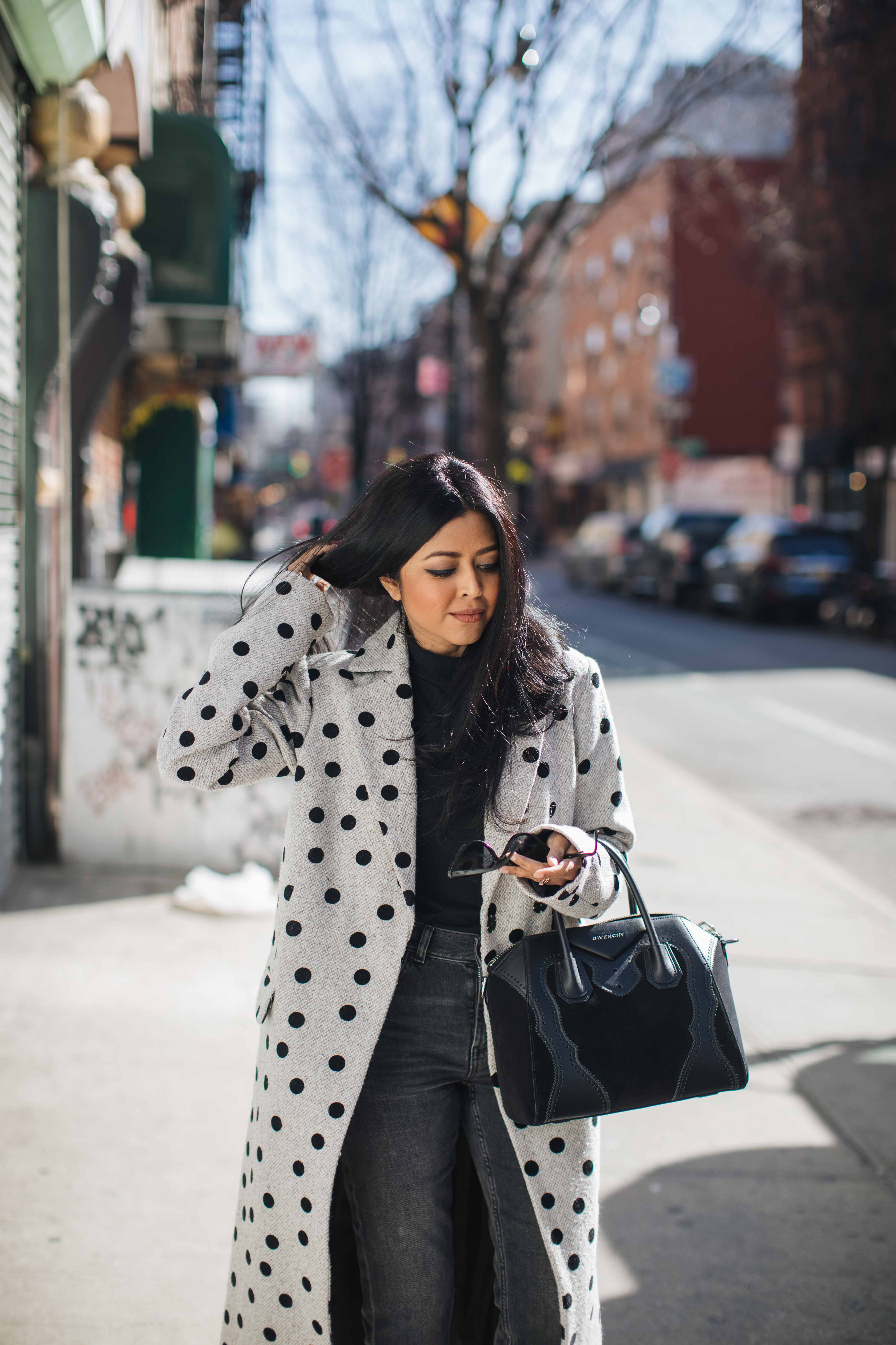 Sheryl Luke Walk In Wonderland wearing the Polka Dot Coat trend