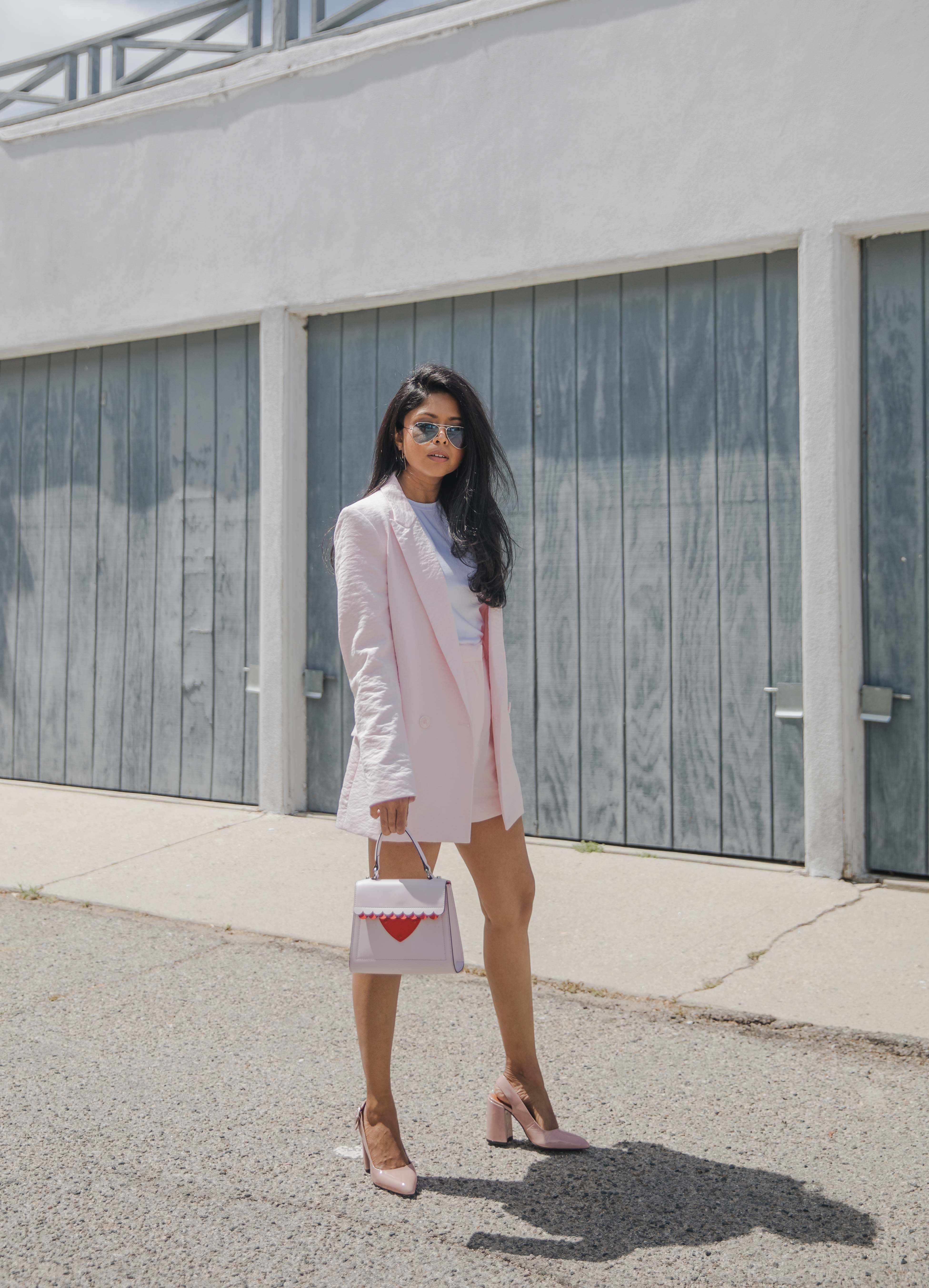 90s PINK SHORT SUIT - Walk In Wonderland